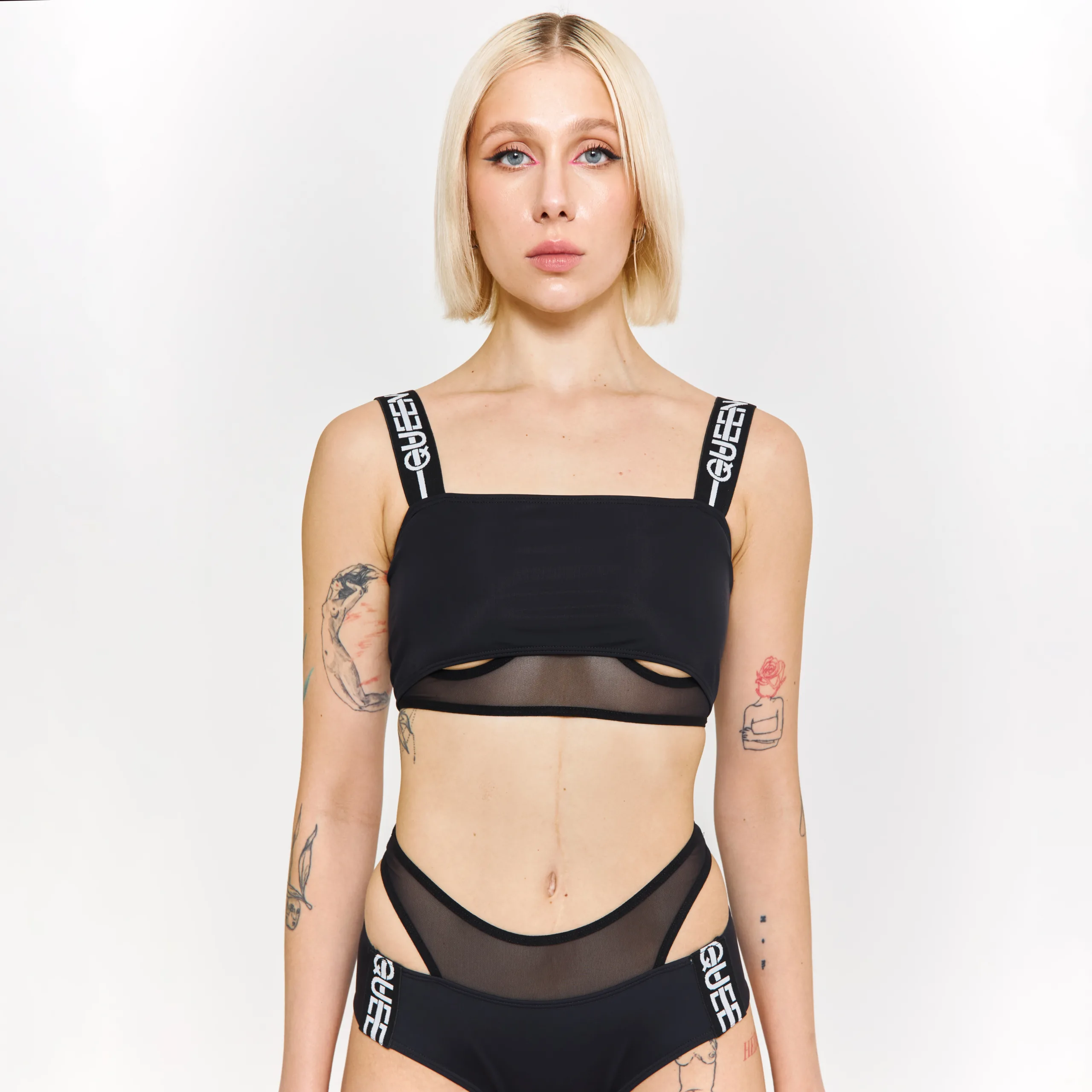 Queen Wear | 22D5425 scaled - М’який топ з сіткою – SASSY QUEEN – Чорний М’який топ з сіткою – SASSY QUEEN – Чорний ➤ купити в Queen Wear: ціна, фото | 22D5425 scaled - М’який топ з сіткою – SASSY QUEEN – Чорний