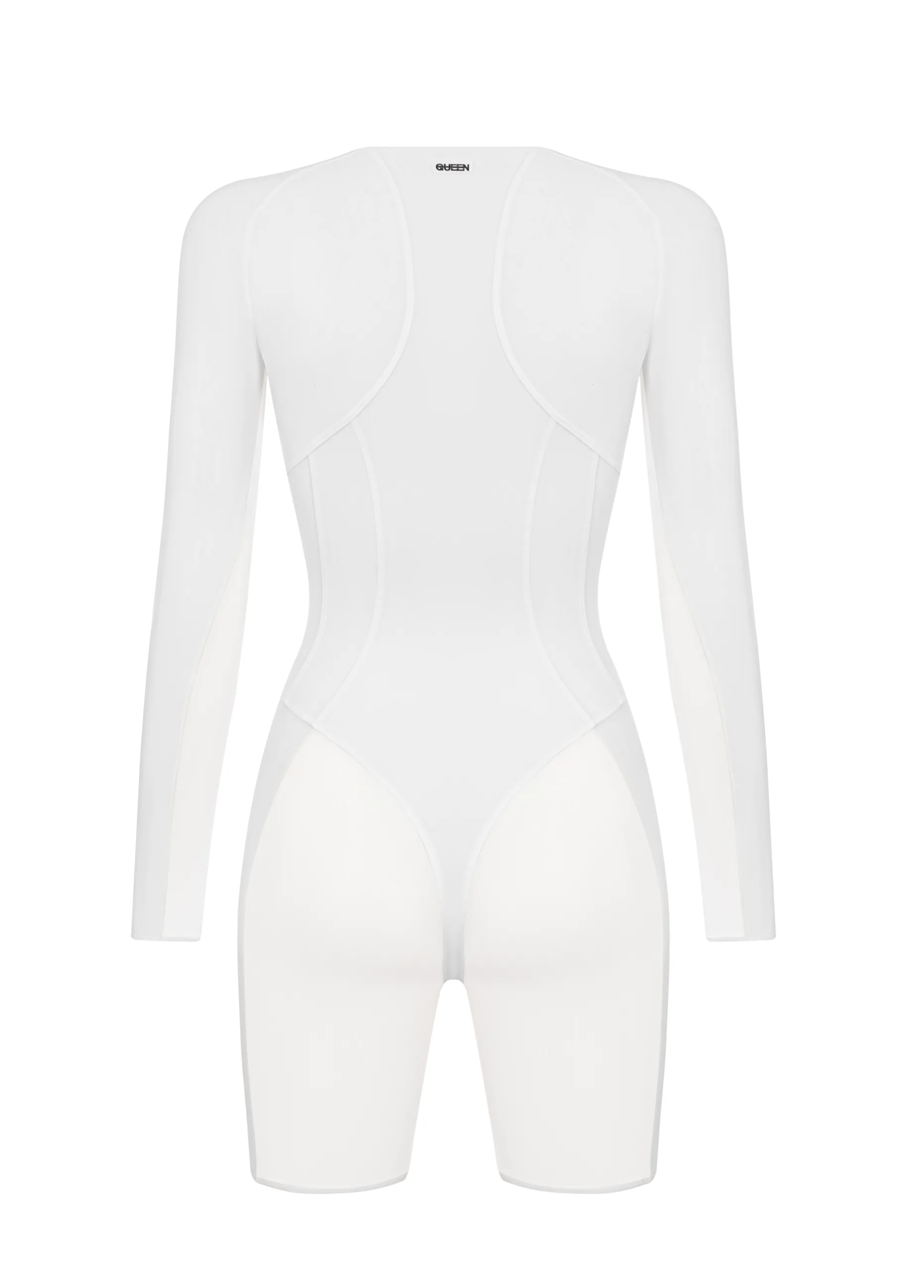 10 Jumpsuit Rayline with Mesh in White