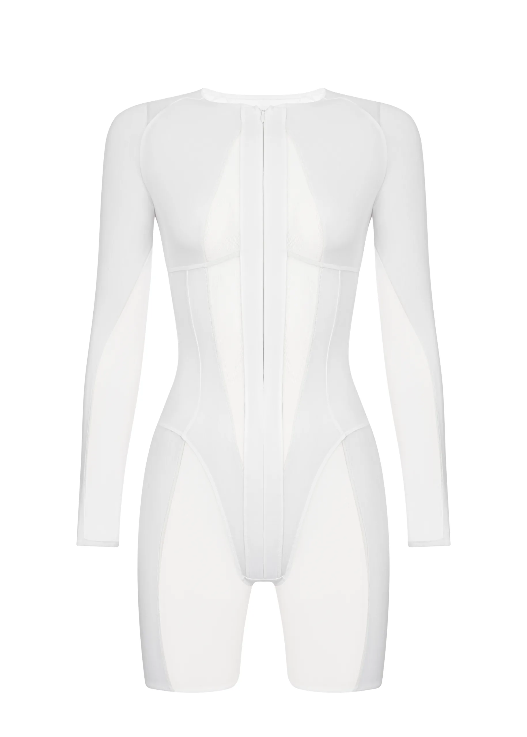9 Jumpsuit Rayline with Mesh in White