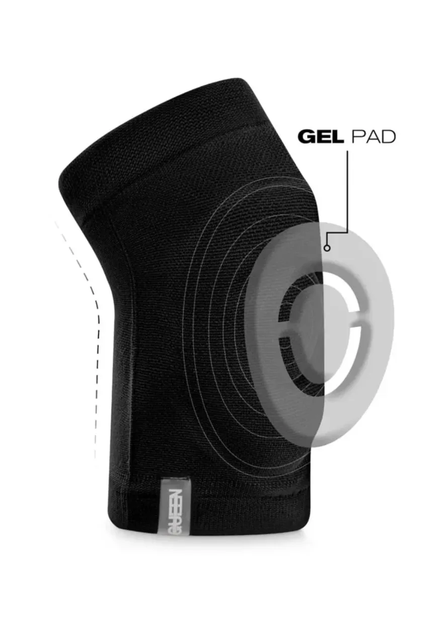 Black fabric brace with a gel pad illustration labeled GEL PAD.
